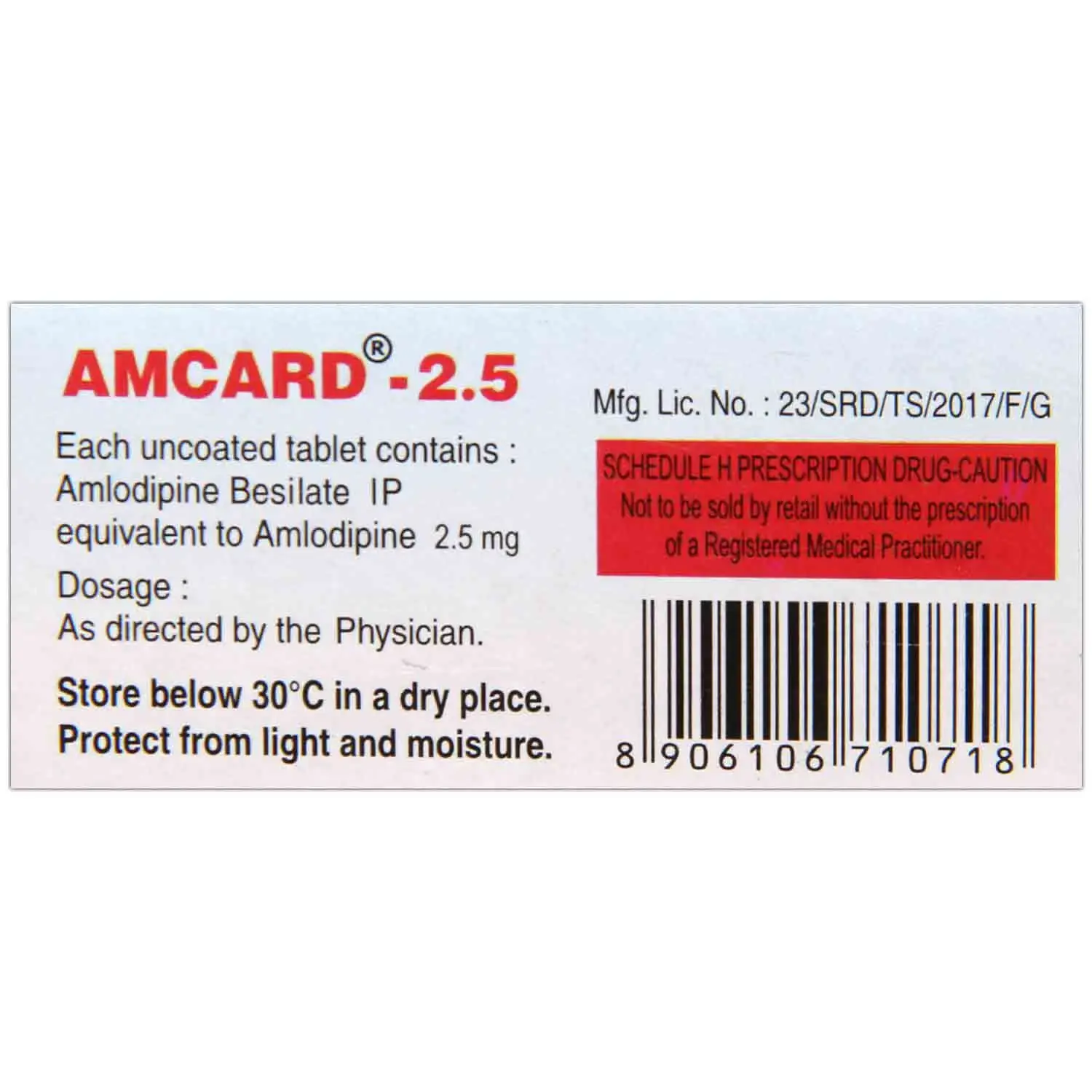 AMCARD 2.5MG TABLET