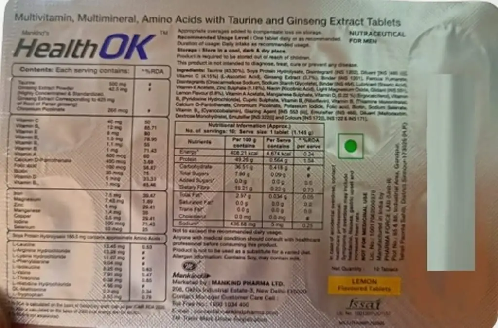 HEALTH OK TABLET 10'S