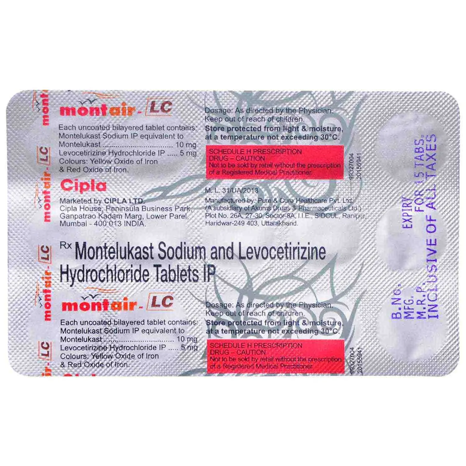 MONTAIR LC TAB 15'S